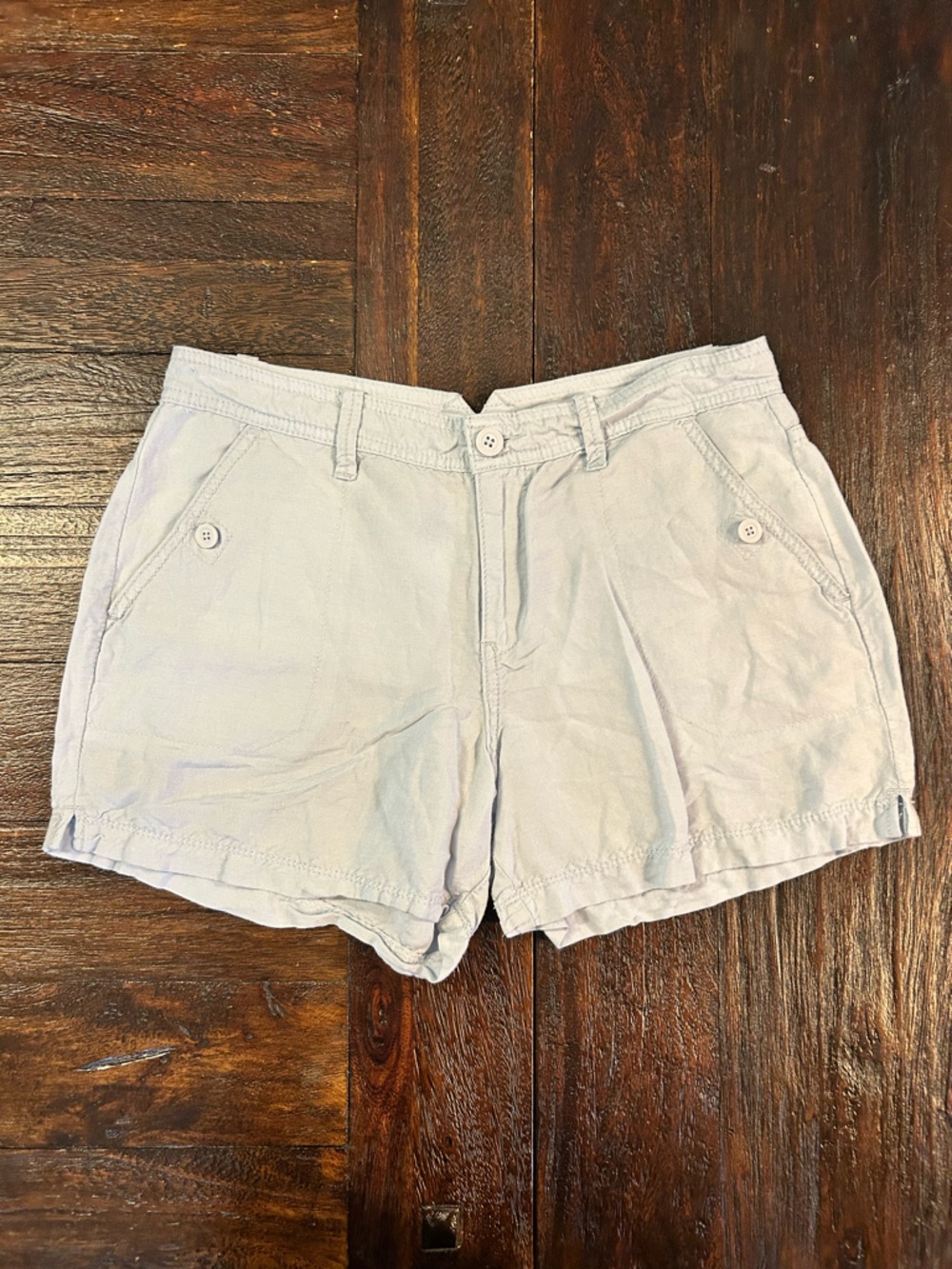 Calvin Klein Jeans Light Blue Women's Lightweight Linen Blend Shorts